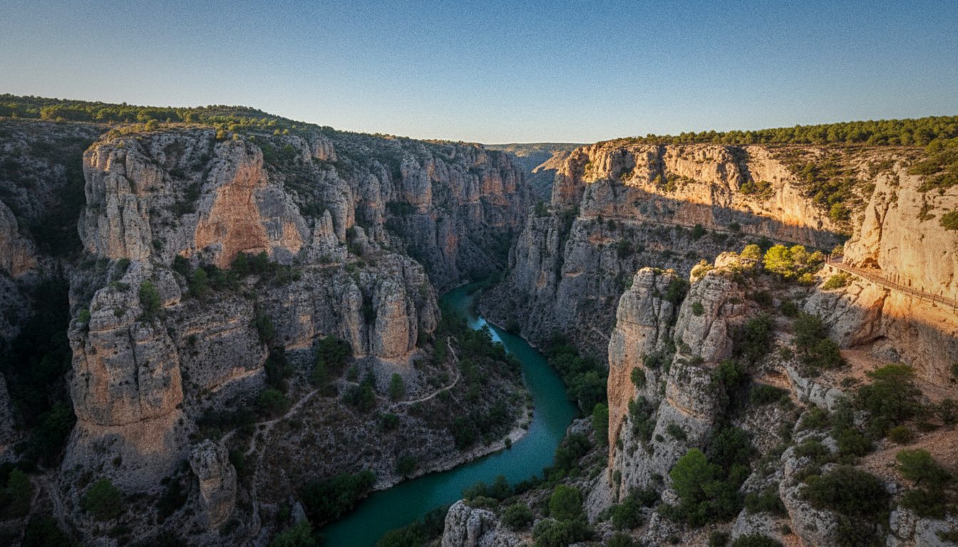 Vista dall'alto della gola di El Chorro in Andalusia